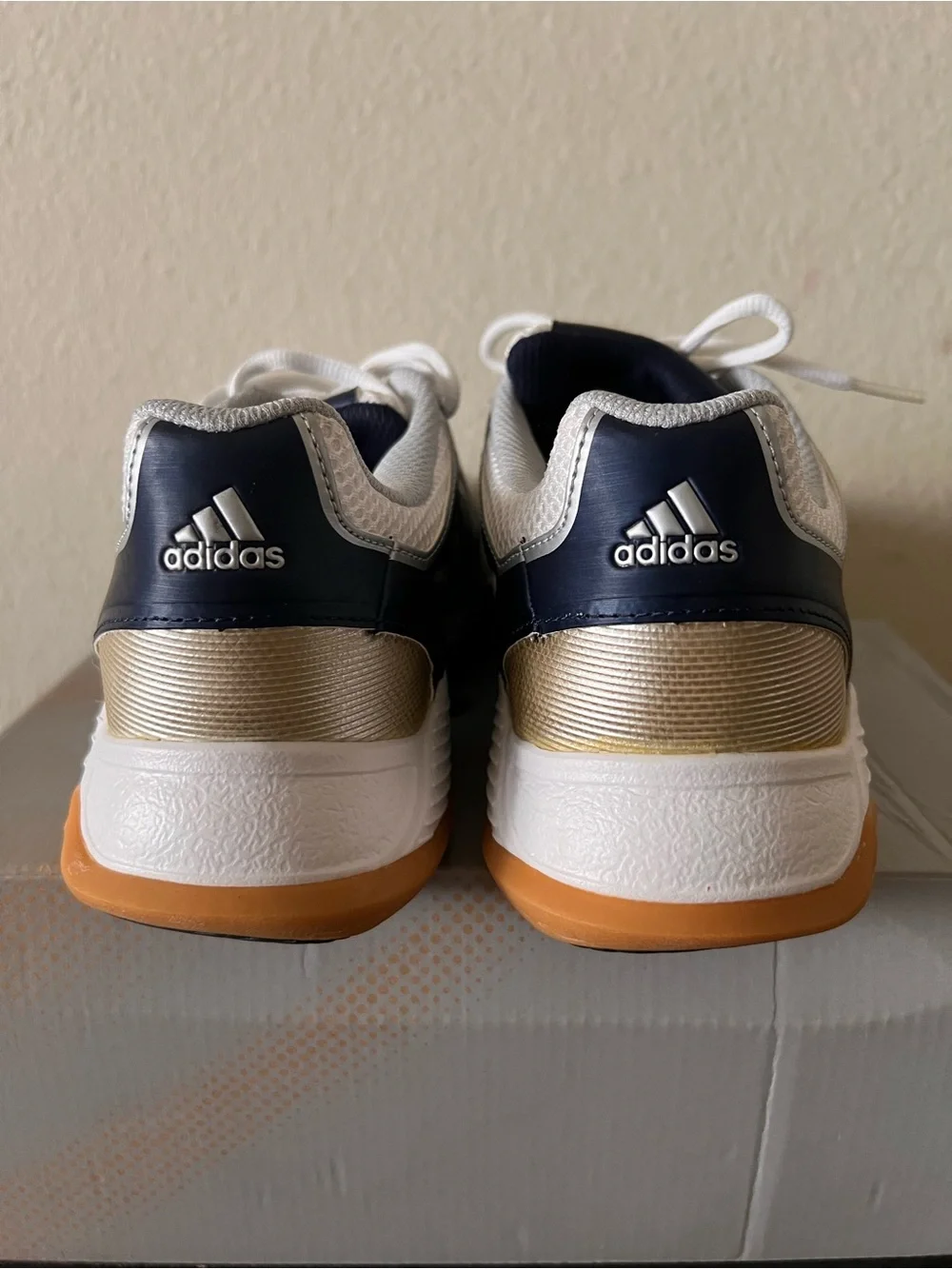 adidas Men's Navy, White and Gold Athletic Running Shoes